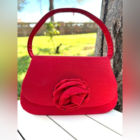 Red Satin Special Occasion Mini Bag NWT - Picture 7 of 9